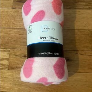 NWT Mainstays Pink Fleece Throw Blanket